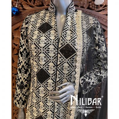  Black Georgette Silk Pant Suit