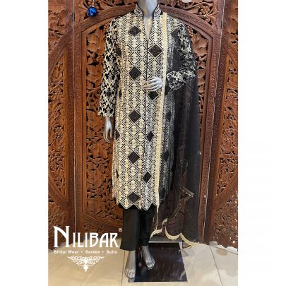  Black Georgette Silk Pant Suit