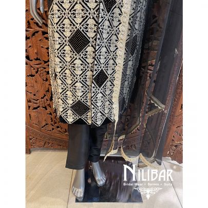  Black Georgette Silk Pant Suit