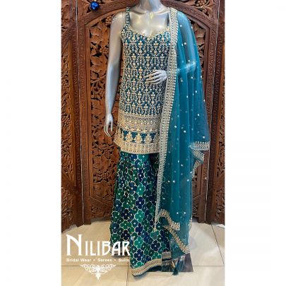 Green Georgette Garara Suit