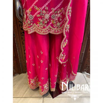 Pink Silk Palazzo Suit