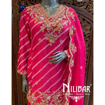 Pink Silk Palazzo Suit