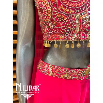 Hot Pink Georgette Inso-Western Set