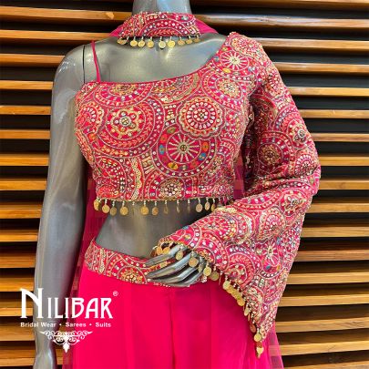 Hot Pink Georgette Inso-Western Set