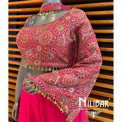 Hot Pink Georgette Inso-Western Set