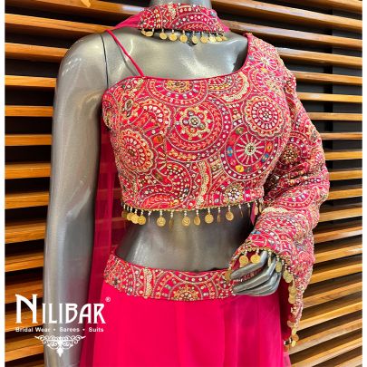 Hot Pink Georgette Inso-Western Set