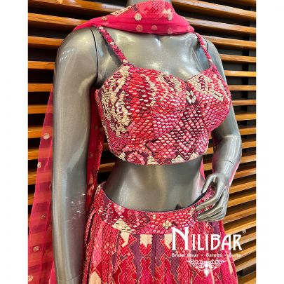Hot Pink Georgette Lehenga