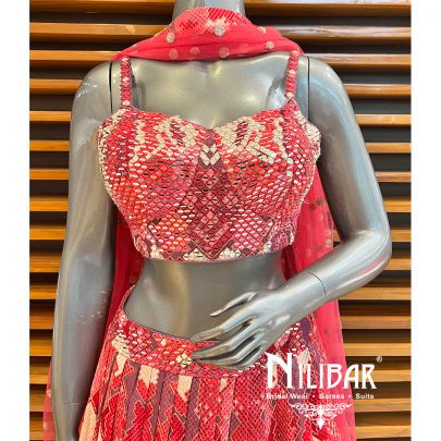 Hot Pink Georgette Lehenga