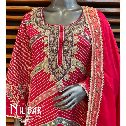 Bright Pink Silk Suit