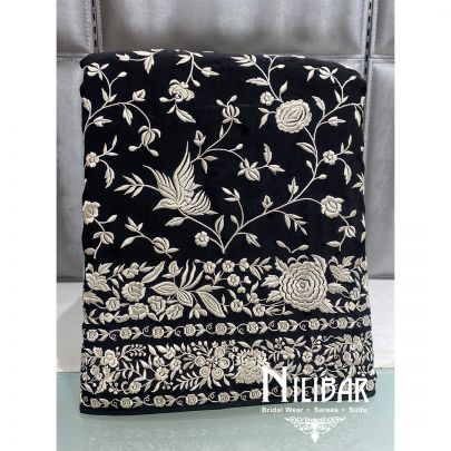 Black Georgette Unstitched Suit