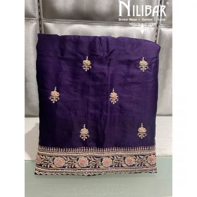 Purple Organza Unstitched Suit