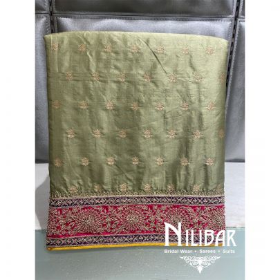 Pista Silk Zari Unstitched Suit