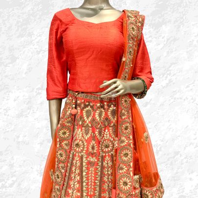 Orange Bridal Lehenga