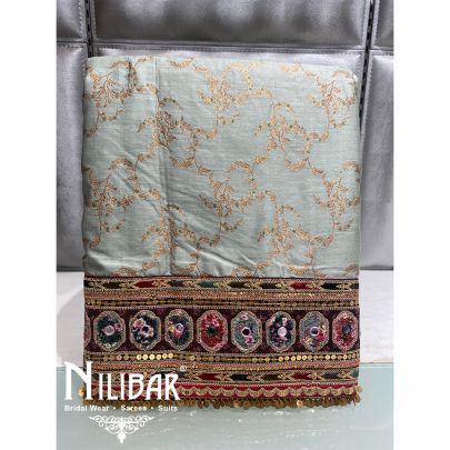 Pista Silk Sequin Unstitched Suit