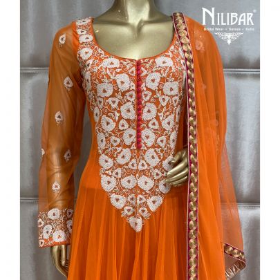 Orange and Pink Anarkali Suit