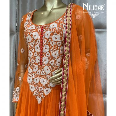 Orange and Pink Anarkali Suit