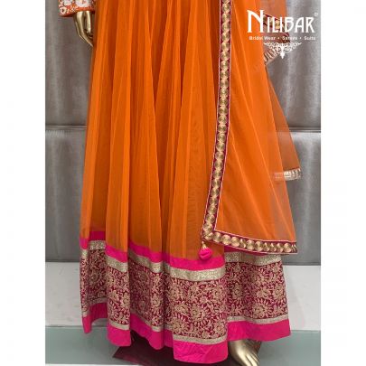 Orange and Pink Anarkali Suit