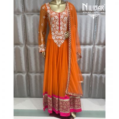 Orange and Pink Anarkali Suit
