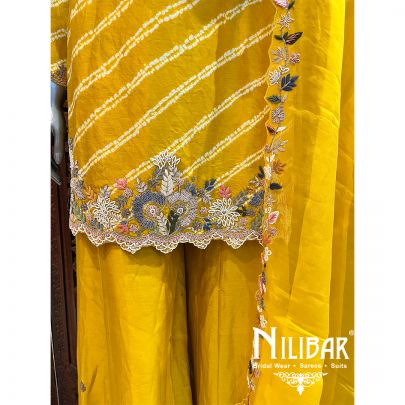 Yellow Silk Palazzo Suit