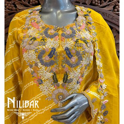 Yellow Silk Palazzo Suit