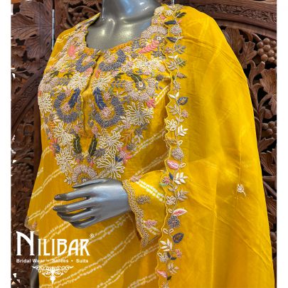 Yellow Silk Palazzo Suit