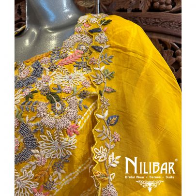 Yellow Silk Palazzo Suit