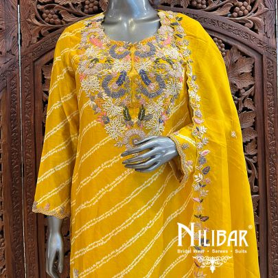 Yellow Silk Palazzo Suit