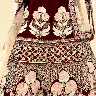Burgundy Fawn Bridal Lehenga