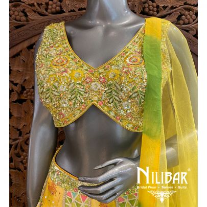 Multicolor Silk Net Lehenga