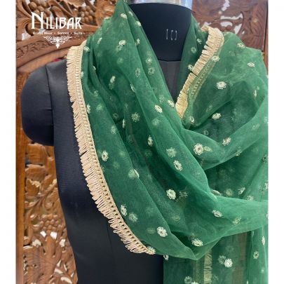 Pine Green Net Dupatta
