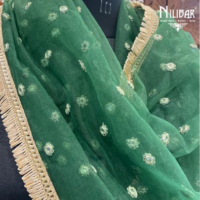 Pine Green Net Dupatta