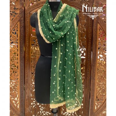 Pine Green Net Dupatta