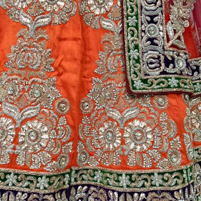 Orange Maroon Bridal Lehenga