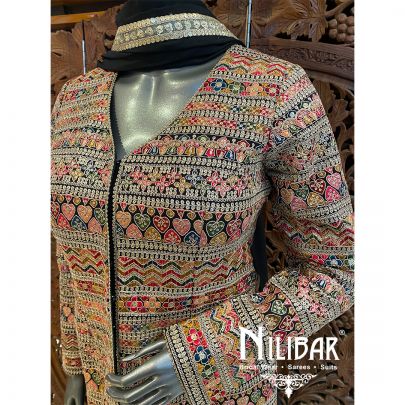 Black Chinon Sharara Suit