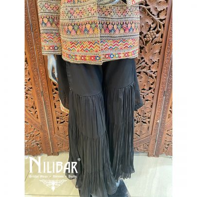 Black Chinon Sharara Suit
