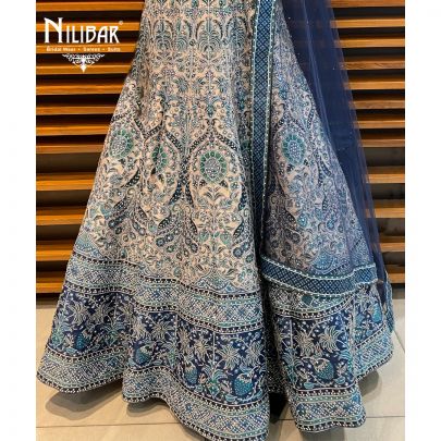 Navy Blue Silk Gown