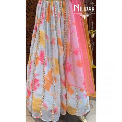 Multi Colored Georgette Lehenga