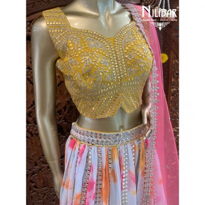 Multi Colored Georgette Lehenga