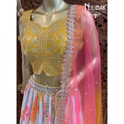 Multi Colored Georgette Lehenga