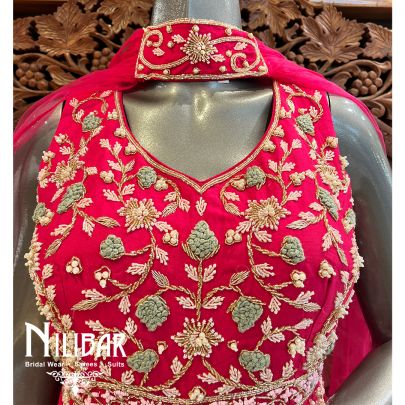 Hot Pink Raw Silk Jumpsuit