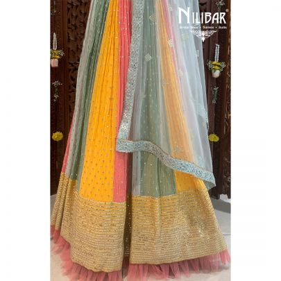 Multi Colour Georgette Lehenga
