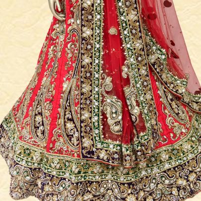 Red Silk Bridal Lehenga