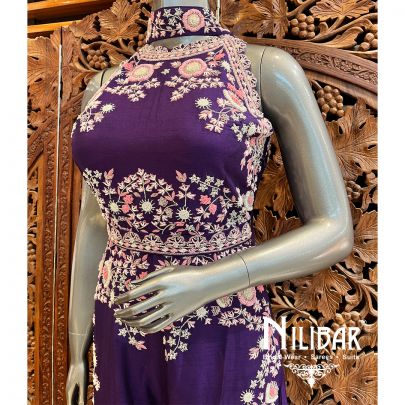 Regal Purple Raw Silk Jumpsuit