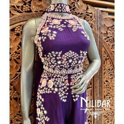 Regal Purple Raw Silk Jumpsuit