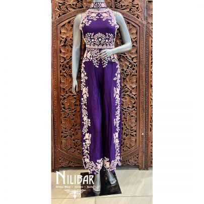 Regal Purple Raw Silk Jumpsuit