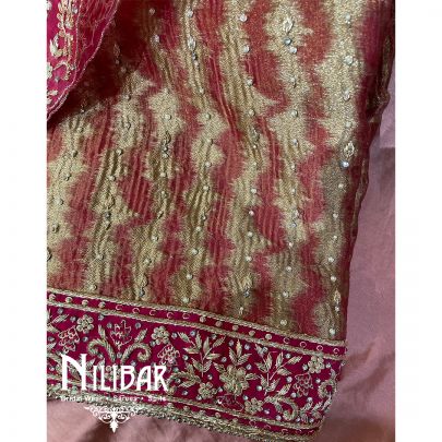 Rani Pink Lame Silk Unstitched Suit