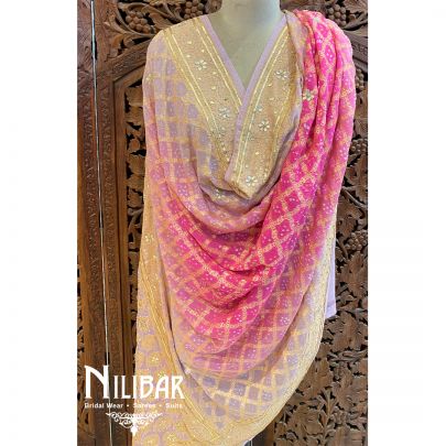 Lilac/Pink Geoegette Dupatta