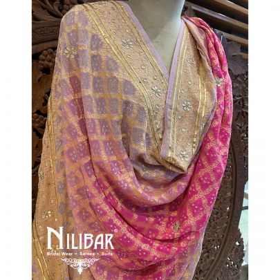 Lilac/Pink Geoegette Dupatta