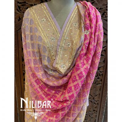 Lilac/Pink Geoegette Dupatta