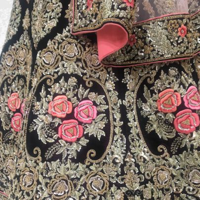 Burgundy Peach Bridal Lehenga